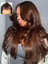 Kisslove Pre-Everything Upgraded Chocolate Brown Wig 3D Body Wave 360 Lace Wigs Human Hair - KissLove Hair