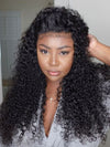 [4C Wig] Bleached Knots Kinky Curly Hair With Kinky Curly Newborn Edge Human Hair Lace Frontal Wig