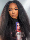[4C Wig] Kinky Curly Edges Hairline 13x4 13x6 HD Lace Wig Kinky Straight Human Hair Wigs - KissLove Hair