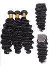 Loose Deep Wave Bundles With Lace Closure 12A Brazilian Virgin Human Hair Weave - KissLove Hair