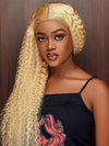 5*5 HD Lace 613 Blonde Hair Deep Curly Wave Brazilian Human Hair Wigs - Kisslove Hair