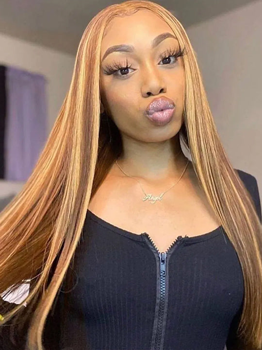 P4/27 Highlight Wig 5*5 HD Lace Wig Brazilian Straight Virgin Human Hair Wigs - KissLove Hair
