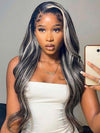Platinum Highlights Mixed Color 3D Body Wave 13x4 Lace Frontal Human Hair Wigs - KissLove Hair