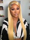 613 Blonde Hair 360 Lace Frontal Wig Pre Bleached Knots Straight Hair Full Frontal Wigs - KissLove Hair