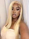 613 Blonde Hair 360 Lace Frontal Wig Pre Bleached Knots Straight Hair Full Frontal Wigs - KissLove Hair