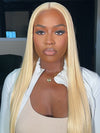 613 Blonde Hair 360 Lace Frontal Wig Pre Bleached Knots Straight Hair Full Frontal Wigs - KissLove Hair