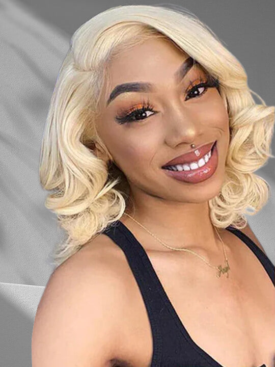 13x6 Lace Wig 613 Honey Blonde Human Hair Wigs Bone Straight / 3D Body Wave / Deep Wave - KissLove Hair