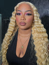 13x6 Lace Wig 613 Honey Blonde Human Hair Wigs Bone Straight / 3D Body Wave / Deep Wave - KissLove Hair