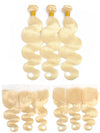 613 Honey Blonde Bundles Body Wave Human Hair Bundles With 13x4 Lace Frontal - KissLove Hair