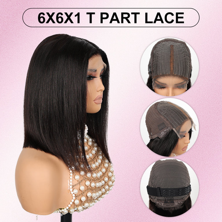 [Clearance] 6x4.5 Pre-Cut Lace & 6x6 T Part/13x4 Lace Front Human Hair Affordable Natural Look Wigs