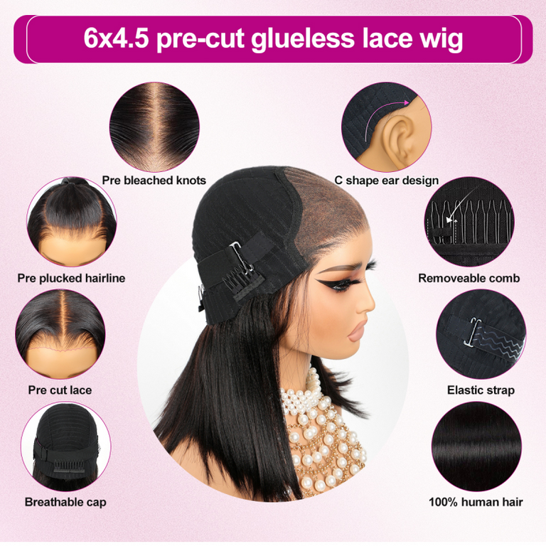 [Clearance] 6x4.5 Pre-Cut Lace & 6x6 T Part/13x4 Lace Front Human Hair Affordable Natural Look Wigs