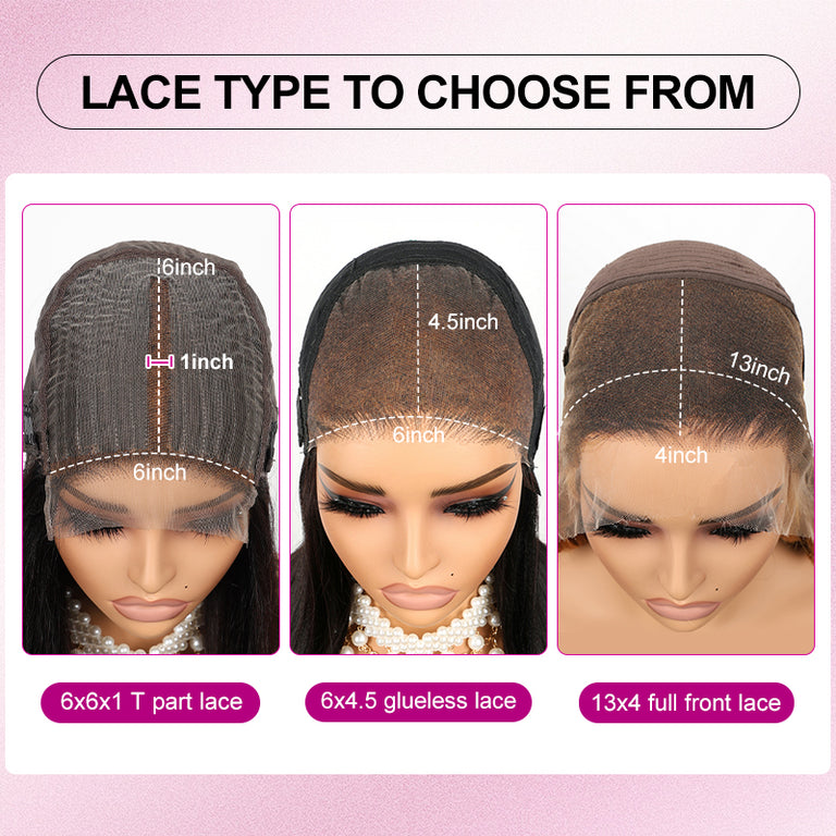 [Clearance] 6x4.5 Pre-Cut Lace & 6x6 T Part/13x4 Lace Front Human Hair Affordable Natural Look Wigs