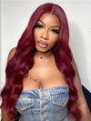 99J Burgundy Hair 5x5 Lace Wigs 3D Body Wave Dark Red Human Hair Wigs - KissLove Hair