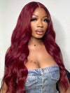 99J Burgundy Hair 5x5 Lace Wigs 3D Body Wave Dark Red Human Hair Wigs - KissLove Hair