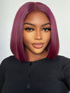 99J Burgundy Straight Bob Wig 13x4 13x6 Transparent Lace Human Hair Wigs - KissLove Hair