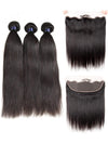 Brazilian Straight Hair 3 Bundles With 13*4 HD Lace Frontal 10A Virgin Human Hair Weave - KissLove Hair