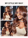Upgrade Pull Go Chocolate Brown Wig 3D Body Wave 5x5 13x4 13x6 Lace Human Hair Wigs - KissLove Hair