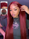 [Air Wig] 99J Burgundy 13x4 Lace Wig Straight Human Hair