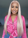 Bone Straight Ash Blonde Wig 13x4 13x6 HD Transparent Lace Human Hair Wigs
