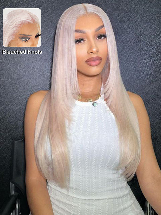 13x6 HD Lace Wigs White Blonde Hair Bone Straight Human Hair Wigs - KissLove Hair