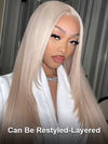 Bone Straight Ash Blonde Wig 13x4 13x6 HD Transparent Lace Human Hair Wigs