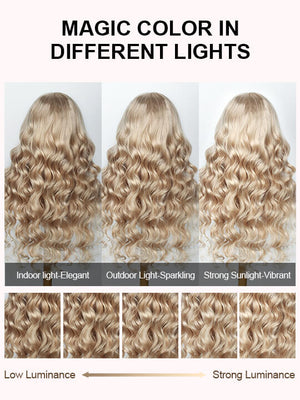 [Flash Sale] Ash Blonde Hair 13x4 Transparent Lace Front Wig 250% Density - KissLove Hair