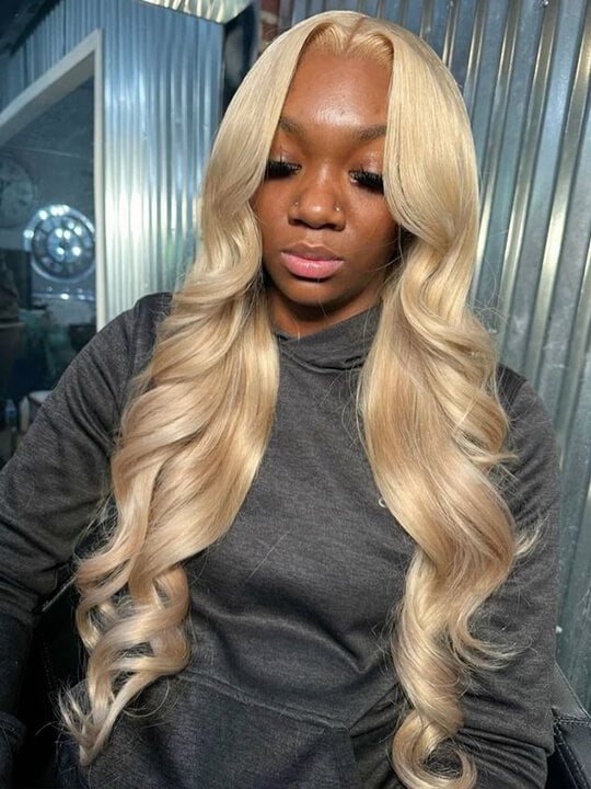 [Flash Deal] Ash Blonde 3D Body Wave Pre-Cut 4x4 5x5 Lace Front Human Hair Wigs