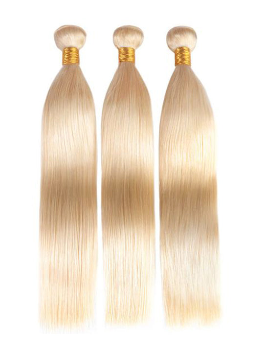 Ash Blonde Bundles With 5x5 13x4 Lace Frontal Closure Straight Human Hair - KissLove Hair