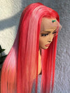 Pink Highlight Wig 13x4 HD Lace Frontal Wigs Straight Human Hair