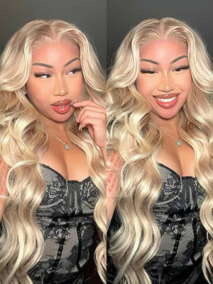 Kisslove Hair Blonde Balayage On Brown Hair 3D Body Wave 13x6 Lace Front Human Hair Wigs - KissLove Hair
