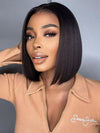 Black Bob Wig 13x6 Lace Frontal Wig Straight Virgin Human Hair Wigs With Full Ends - KissLove Hair