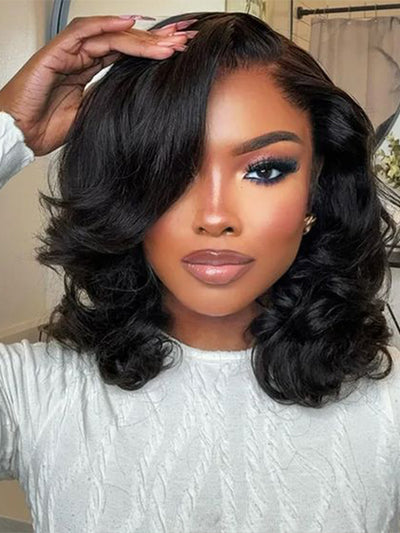 Black Bob Wig Body Wave 5x5/13x4/13x6 Lace Front Wig Virgin Human Hair - KissLove Hair