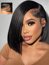 [Glueless Wig] Black Bob Wig Side Part 13x5x1 Mini Lace Wig Straight Human Hair Wigs - KissLove Hair