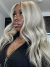 Ash Brown Highlight Human Hair Wig Body Wave 5x5 Lace Closure Wig Colored Human Hair Wigs