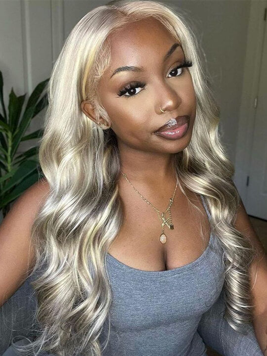 [2 Wigs 20]Wear Go Blonde Balayage 3D body Wave & Kinky Curly 5X5 Lace Closure Wig