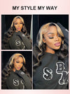 Skunk Stripe Hair Blonde/Brown/Pink Highlights Wig 3D Body Wave 13x4 HD Lace Wigs - KissLove Hair