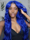 Blue Wig Dyed From 613 Blonde 3D Body Wave 13x4 HD Lace Front Human Hair Wigs - KissLove Hair