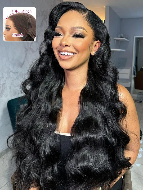 Pre-Bleached Knots Body Wave 13x4 HD Full Lace Frontal Wig Upgrade Ready to Go Wigs - KissLove Hair