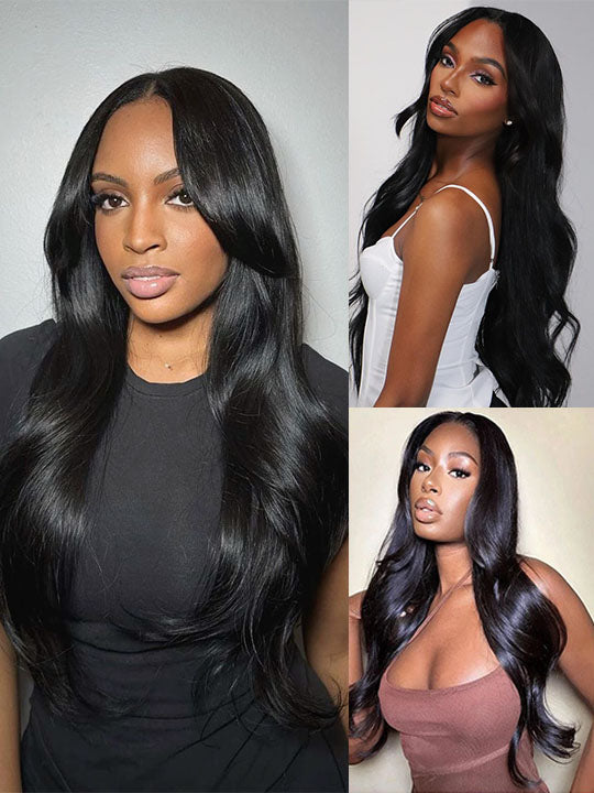 13x6 HD Lace Front Wig Body Wave Pre Plucked Glueless Wig Easi-Drawstring Cap Ready to Go Wig - KissLove Hair