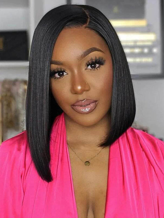 [Clearance] Pre Cut Glueless Bob Lace Wig Wear & Go Wig 4x4 Lace Closure Bob Wigs