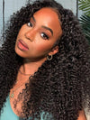 Double Drawn Kinky Curly Glueless 5x5 HD Lace Closure Wig Brazilian Human Hair Wigs - KissLove Hair