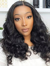 Bouncy Ocean Wave Glueless 13x4 13x6 Lace Frontal Wig Pre Plucked Human Hair Wigs
