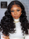 Bouncy Ocean Wave Glueless 13x4 13x6 Lace Frontal Wig Pre Plucked Human Hair Wigs