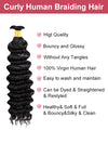 Brazilian Bulk Hair For Braiding Human Hair Deep Wave Braids Human Hair Extension No Weft