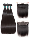 Bone Straight Human Hair 3 Bundles With 13x4 HD Lace Frontal 12A Virgin Hair Weaves - KissLove Hair