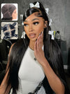 Brazilian Straight Hair Full Lace Wig Transparent Lace Invisi Drawstring Glueless Human Hair Wigs - KissLove Hair