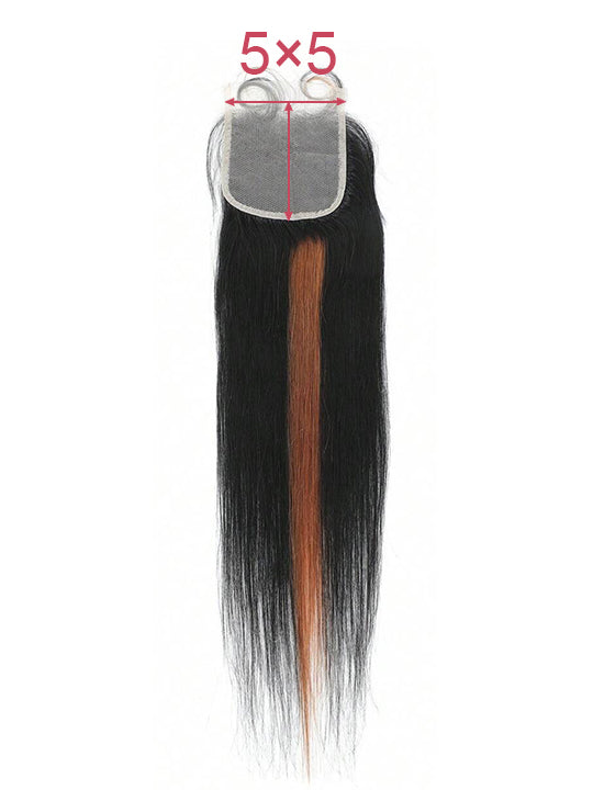 Brown Balayage Bundles With 5x5 13x4 Lace Frontal Closure Straight Human Hair