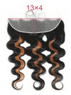 Brown Bayalage Bundles With 5x5 13x4 Lace Frontal Closure Body Wave Human Hair