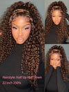 Kisslove Pre-Everything Chocolate Brown 360 Lace Wig Glueless Water Wave Human Hair Wigs