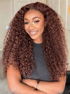 Kisslove Pre-Everything Chocolate Brown 360 Lace Wig Glueless Water Wave Human Hair Wigs